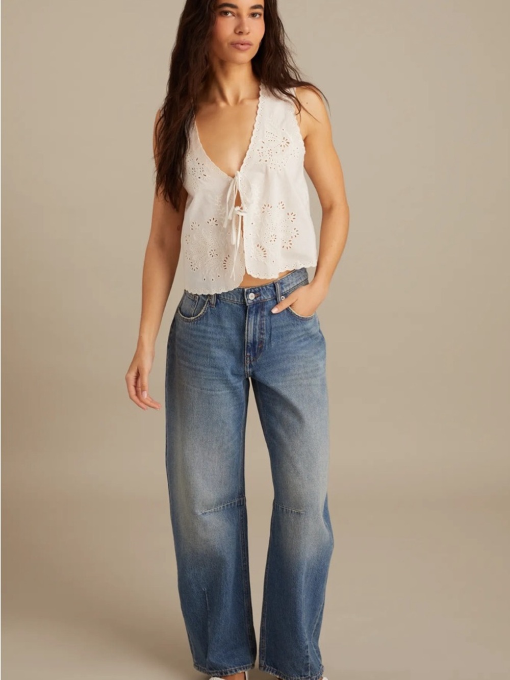 Lucky Brand barrel wide leg pants size 6